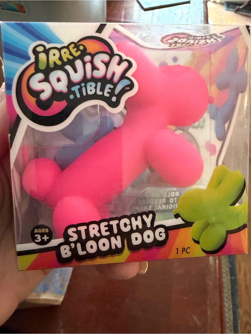 Irre Squishy Tible Stretchy B'loon Dog - Hot Pink